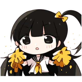 ✊ Anime, Chibi, Dziewczyna, Kreskówka, Słodki whatsapp sticker