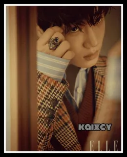 😥 KAIXCY ELLE man, portrait, fashion, kpop, magazine, style telegram sticker