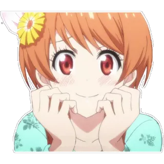 ☺️ Аниме, Милый, Девушка, Цветок, Кавай whatsapp sticker