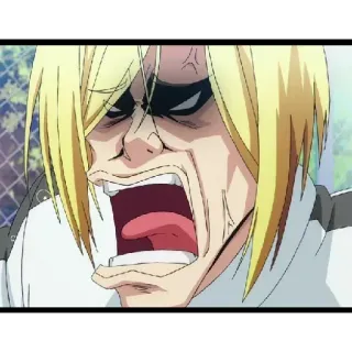 😂 Anime, Ausdruck, Wütend, Gesicht, Blond, Schreien telegram sticker