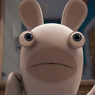 😤 Rabbid, divertido, animal, dibujo animado, conejo whatsapp sticker