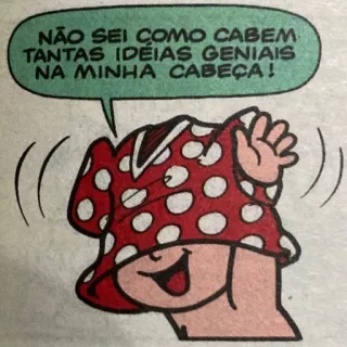 🧠 NÃO SEI COMO CABEM TANTAS IDEIAS GENIAIS NA MINHA CABEÇA! kartun, ide, jenius, gelembung ucapan telegram sticker