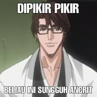 🗿 DIPIKIR PIKIR
BELIAU INI SUNGGUH ANCRIT Meme, Engraçado, Indonésio, Texto, Retrato telegram sticker