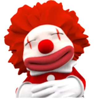 🤡 Clown, rot, schläfrig, Cartoon, Figur, fröhlich whatsapp sticker