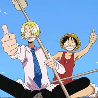 👍 Sanji One Piece Anime, Desenho animado, Personagens, One Piece, Sanji, Monkey D. Luffy telegram sticker