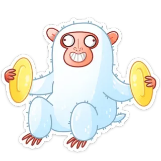 🤪 обезьяна, тарелка, мультфильм, животное, милый, смешной telegram sticker