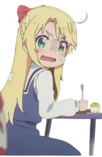 ☹️ Anime, Chica, Confundida, Comida, Postre telegram sticker