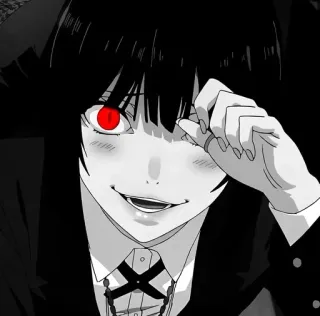 🖤 Yumeko Jabami Kakegurui Anime, Manga, Kakegurui, Yumeko Jabami, Gioco d'azzardo, occhi rossi, estetica dark telegram sticker