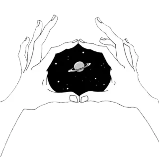 🌙 galaxy, planet, stars, hands, space, universe, astronomy telegram sticker