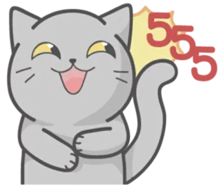 😂 555 kat, cartoon, schattig, sticker telegram sticker