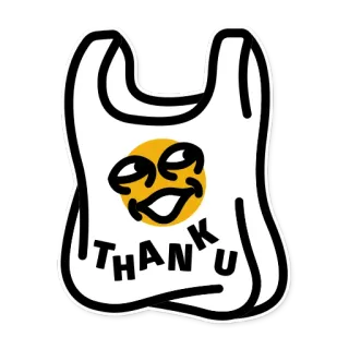 👍 THANK U thank you, plastic bag, gratitude, expression, cartoon, positive, greeting telegram sticker