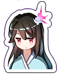 😒 Dziewczyna anime, Chibi, Słodkie, Grafika cyfrowa, Naklejka telegram sticker