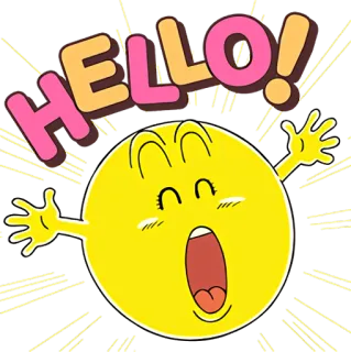 🤝 HELLO! xin chào, emoji, chào hỏi, vui vẻ, hạnh phúc telegram sticker