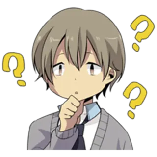 ❓ Anime, Frage, Denken, Kawaii, Süß, Verwirrt telegram sticker