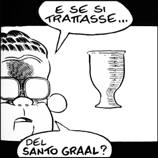 🍷 E SE SI TRATTASSE...DEL SANTO GRAAL? santo grial, italiano, cómic, dibujos animados, taza telegram sticker