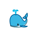 🐳 whale, blue, cute, animal, cartoon, sea, ocean telegram sticker