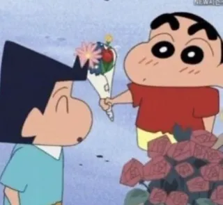 🍠 Shin-chan Anime, Bunga, Kartun, Shin-chan, Persahabatan telegram sticker