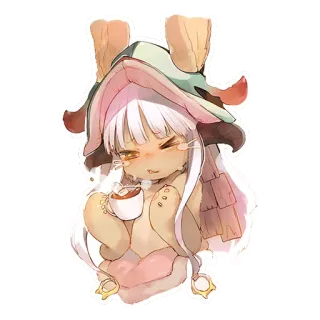 ☕️ Nanachi Made in Abyss Anime, Desenho animado, Nanachi, Made in Abyss, Chibi, Fofo telegram sticker