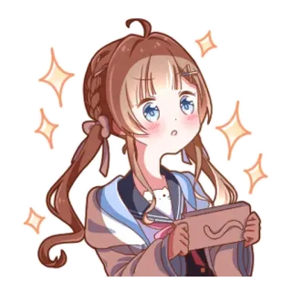 🐱 Anime, Meisje, Kawaii, Schattig whatsapp sticker