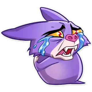 😭 плач, слёзы, грустный, животное, мультфильм, фиолетовый, кот telegram sticker