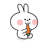 😋 coelho, cenoura, fofo, animal, desenho animado whatsapp sticker