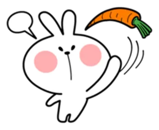 😋 кролик, зайчик, морковь, милый, стикер, мультфильм telegram sticker