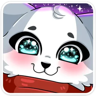 🤩 pies, szczeniak, słodki, oczy, zwierzę, gwiazdy, kreskówka telegram sticker