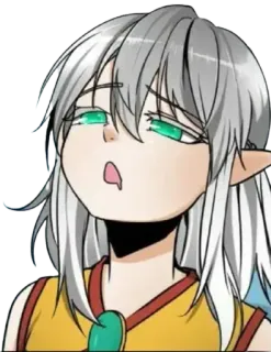🤤 animé, elfe, ennuyé, expression, fatigué telegram sticker