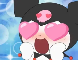 💕 Kuromi Kuromi, Sanrio, Anime, Kawaii, Lindo, Personaje telegram sticker