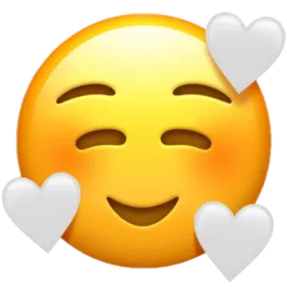 🤍 이모지, 하트, 사랑, 미소 whatsapp sticker
