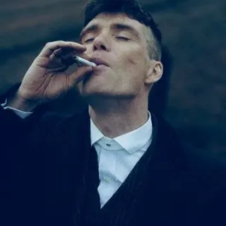 🚬 Thomas Shelby Peaky Blinders thuốc lá, hút thuốc, người đàn ông, chân dung, Peaky Blinders, Thomas Shelby, Cillian Murphy telegram sticker