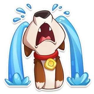 😭 anjing, menangis, sedih, air mata, kesal, emoji, stiker telegram sticker