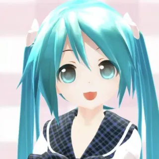 🐈 Hatsune Miku Anime, Vocaloid, Cartone animato, Carino, Ragazza, Hatsune Miku telegram sticker