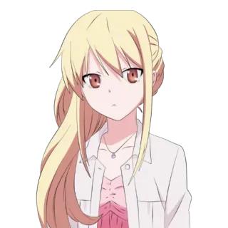 😕 anime, girl, blonde hair, light novel, waifu, cute telegram sticker