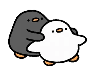 🐣 penguin, lucu, kartun, binatang, kawaii telegram sticker