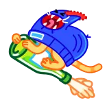 🍾 猫, ロケット, 動物, 漫画, 可愛い, ステッカー, 楽しい telegram sticker