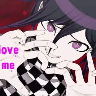 💗 Kokichi Oma Danganronpa V3 love me Аниме, Кокичи Ома, Danganronpa, Любовь, Эстетика, Милый telegram sticker