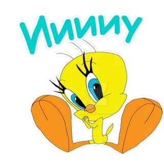 😊 Tweety Bird Looney Tunes Ліппу 트위티, 루니툰, 만화 캐릭터, 새, 노란 새 telegram sticker
