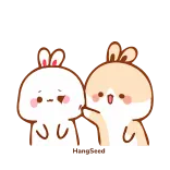 😌 conejo, lindo, kawaii, pegatina, dibujos animados, animales whatsapp sticker