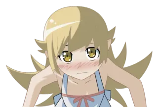 ☺️ Shinobu Oshino Monogatari 애니메이션, 만화, 오시노 시노부, 모노가타리, 귀여움, 얼굴 붉힘 telegram sticker
