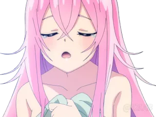 🥱 Anime, Mädchen, pinke Haare, weinend, traurig, emotional telegram sticker