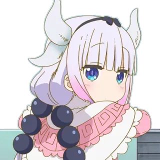 😕 Kanna Kamui Miss Kobayashi's Dragon Maid 애니메이션, 드래곤, 귀여운, kawaii, 칸나, 칸나 카무이 telegram sticker
