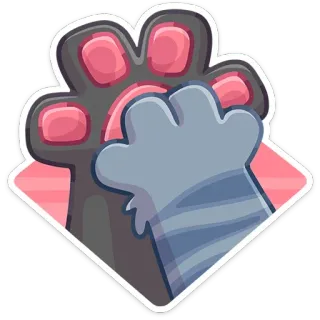 🖐 kocia łapa, odcisk łapy, zwierzę, zwierzę domowe, słodki, kreskówka telegram sticker