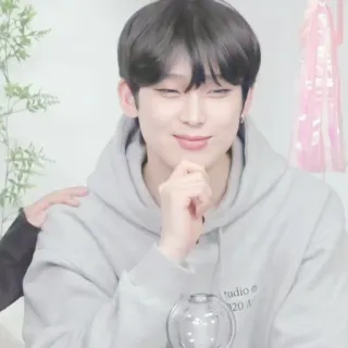 🥟 Studio 20 A homem, moletom com capuz, coreano, kpop, cantor, entretenimento whatsapp sticker