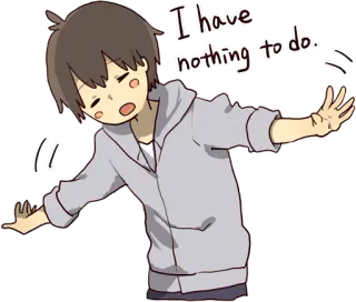 😚 I have nothing to do. znudzony, anime, leniwy, bezczynny telegram sticker