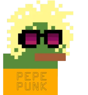 🤦‍♀️ Pepe the Frog PEPE PUNK pepe, กบ, พังก์, พิกเซลอาร์ต, แว่นกันแดด telegram sticker