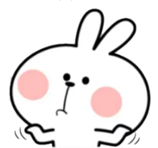 😕 bunny, rabbit, cute, animal, cartoon telegram sticker