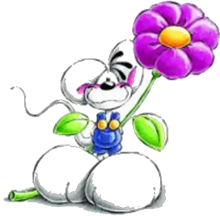 ❤ Desenho animado, Rato, Flor, Animal, Fofo, Caprichoso telegram sticker