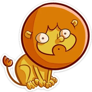 🦁 lion, animal, cartoon, cute, character, funny, sticker telegram sticker