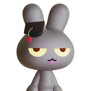 ❤️ coelho, formatura, formado, coelhinho, desenho animado telegram sticker